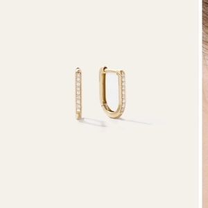 Quince 14K Gold Pave Diamond U Hoops